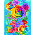 Miniatyrbillede 1 af 5: 30 x 40 cm, farverige roser Diamond Painting Broderi Diamant Pe