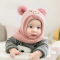 Miniatyrbillede 3 af 5: Hue og Halstørklæde Sæt Varm Baby Kid Vinter Strikkede Hat Hætte Øre Klap Ha