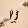 Miniatyrbild 5 av 5: (Svart, 11x18cm) Toalett skylt, WC skylt, Dam- och Herrdörrskylt, Herr- och Dam WC Symboler Toalett