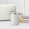 Miniatyrbilde 2 av 5: Kaffekopp med Håndtak Drikkekopp 400 ml Vannflaske Praktisk Rustfritt Stål Isolert Kopp Termokopp for Lounge Piknik (Lysegrå)