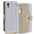Pikkukuva 1 / 5: Samsung Galaxy Xcover7 -puhelimen kuori, olkahihnallinen vetoketjullinen lompakko, meikkipitoinen (tyyli C)
