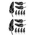 Miniatyrbillede 1 af 5: 14 stk. Fjer Bilstickere (sort), Fjerformede Dekaler, Fjer Dekorative Sticker, Bil