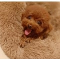 Miniatyrbilde 4 av 4: Katte- og hundekurv i størrelse 50 cm, khaki lang plys kennel hundekurv