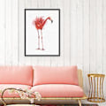 Miniatyrbillede 5 af 5: Wekity Flamingo Væghængt Kunstlærred Trykt Poster, Enkel Mode Akvarel Kunsttegning Dekoration til Hjemmet Stue Soveværelse Kontor og Børneværelse (Sæt