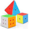 Miniatyrbilde 1 av 5: Sett med 3 magiske kuber - Inkluderer 3x3, 2x2 kube, pyramidekube -