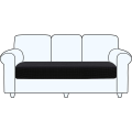 Miniatyrbillede 1 af 5: (Sort, 3 sæders) Sofa sædebetræk, 1 stykke sofa pudebetræk Pr