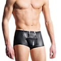 Miniatyrbillede 2 af 5: Fianao Sexy Open Bulge Pouch Mænds Boxers Underbukser Kunstlæder Shorts Underbukser (XL)