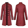 Pikkukuva 1 / 4: Miesten Steampunk-takki, Vintage-Frakkipuku, Goottilainen Victorian-Asuste, Karnevaali-Cosplay.M (3XL Tummanpunainen)
