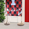 Miniatyrbillede 1 af 5: Julepynt til verandaen, Glædelig Jul-banner, Julepynt til verandaen - Stor julepynt til hoveddøren udendørs, rød ternet julepynt