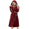 Miniatyrbilde 1 av 2: Dame Morgenkåpe med Hetter, Fleece, Fluffy Badekåpe (3XL)