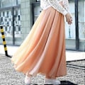 Miniatyrbillede 4 af 4: Forårs Nederdel Lagdelt Chiffon Lange Nederdele Til Kvinder Elegant Casual Høj Talje Boho Strand Maxi Nederdele Saias Femme(M blå)