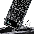 Pikkukuva 5 / 5: Krokotiilikuvioinen kotelo Samsung Galaxy Z Flip 4:lle, PU-nahka + kova PC-kehys iskunkestävä suojus