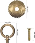 Miniatyrbilde 2 av 5: (Antikk) 6 stk Vintage Møbelhåndtak, Skuff Ring Pull Håndtak,