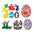Miniatyrbild 2 av 5: Påskkanin Ägg Metallstansar Schablon DIY Scrapbooking Album Papperskort Mall Form Prägling Hantverk