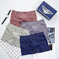 Miniatyrbild 4 av 5: Män Boxers Elastisk Solid Färg Midja Andningsbar U Konvex Antiseptisk Underkläder Bulge Pouch Män Underbyxor Inner Wear Kläder (Ljusgrå)