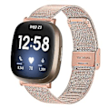 Pikkukuva 1 / 5: Metallikelloremmi Fitbit Versa 4 / Sense 2:lle (Ruusukulta)
