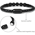 Miniatyrbilde 3 av 5: Armbånd for helbredelse og balanse - ekte lær med magneter
