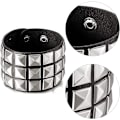 Miniatyrbillede 3 af 5: 3 stk. 80'er Læder Spikes Punk Armbånd Spikes Armbånd til Mig