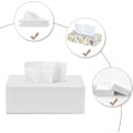 Miniatyrbild 4 av 5: Läder Tissue Box Modern Ren Vit