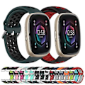 Pikkukuva 4 / 5: Kaksiväriinen silikoniranneke Fitbit Sense 2:lle (Punainen Harmaa)