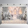 Miniatyrbilde 3 av 5: Juletrær og snøfnuggformet fotobakgrunn - 120*80c