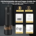Miniatyrbillede 5 af 5: 2 stk. USB genopladelig elektrisk salt- og peberkværn - Automat