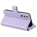 Miniatyrbillede 3 af 5: Style 012 til Samsung Galaxy A54 5G Etui Rhombus Glitter Læder Lynlås Tegnebog Telefon Cover (Style B)