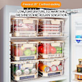 Miniatyrbild 3 av 5: Transparent Crisper Box med Dräneringsplatta Multifunktionell Förvaringslåda för Kylskåp för Skollunch (Kaffe)