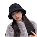 Miniatyrbillede 2 af 5: Bucket Hat Unisex Vindtæt Beskyttelseshat Udendørs Vinterhatte til Kvinder Mænd Teenagere Varm Holder om Vinteren sort (sort)
