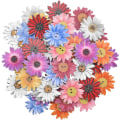 Miniatyrbillede 1 af 5: 50 stk. Chrysanthemum træknapper træblomsterknapper blandet tilfældig mode til syning Scrapb