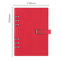 Miniatyrbillede 2 af 5: Løs-blads Business Office Notebook Hullet 6-rings Planner Binder Notebook til Møde Rejse Arbejde Skole (Rød)