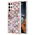 Pikkukuva 1 / 5: Sähköpinnoitettu TPU-kotelo Samsung Galaxy S22 Ultra 5G:lle (Vaaleanpunainen)