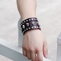 Miniatyrbillede 5 af 5: Unisex gotisk punk rock stil kranie nitte justerbar bred læder