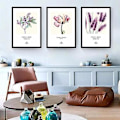 Miniatyrbild 1 av 5: Wekity Pastoral Blomster Väggkonst Canvas Print Poster, Enkel Mode Vattenfärg Konst Ritning Dekoration för Hem Vardagsrum Sovrum Kontor och Barns Rum