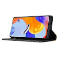 Miniatyrbillede 4 af 5: Til Xiaomi Redmi Note 11 Pro Etui Kalveskindstekstur 3 Kortlommer Farvesammensætning Læder Telefon Cover (Style A)