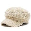 Miniatyrbild 1 av 5: Konstnär Målare Lammull Basker Hatt Enfärgad Hatt Utomhus Fritid Åttkantig Hatt Gåva till Par Flickvän Vän Älskare Beige( Beige)