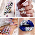 Miniatyrbilde 4 av 5: 120 stk Multiforme Glass Crystal AB Rhinestones for Nail Art Craft, Mix 12 Stiler FlatBack Krystaller 3D Dekorasjoner Flat Back Stones Gems Sett (120 stk
