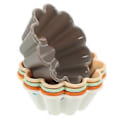 Miniatyrbillede 3 af 3: 5 stk. husholdnings silikonebageform genanvendelig kagebageform blomsterformet muffin form bageriforsyning