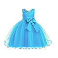 Miniatyrbild 2 av 5: 2023 Nyfödda flickors Pageant Spetsbroderade Klänningar Toddler Party Bowknot Tutu Klänning (150 Roseröd)