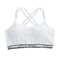 Miniatyrbillede 3 af 5: Pige Stretchy Bomuld Bralette 4 stk. Studenters Vest BH Fuld Kop Åndbar BH med Polstring Trænings Sports BH (hvid)