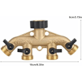 Miniatyrbilde 4 av 5: 1 stk 4-veis messing hageslange splitter 3/4\" kran splitter stopp C