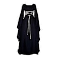 Miniatyrbillede 1 af 4: Dame Halloween Renaissance Middelalder Maxi Kjole Gotisk Kostume A(L Sort)