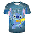 Miniatyrbilde 1 av 2: 6-10 år Barn Gutter Jenter Disney Lilo & Stitch 3D Trykk Kort Ermet T-skjorte Tegneserie Avslappet Tee Topper Sommer T-skjorter (7-8 år A)