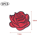 Miniatyrbild 2 av 3: 5 st Rosa Ros Patch Stickers Badge Broderi Stryk på Applikation