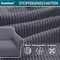 Miniatyrbild 3 av 5: Grå 3-sits modern sofföverdrag, i Jacquard, elastisk, för