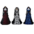 Miniatyrbillede 5 af 5: Bedste Tilbud - Halloween Dame Renaissance Middelalder Kostume Fancy Kjoler Cosplay 100% NY 52% RABAT (L Blå)