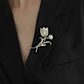 Miniatyrbillede 2 af 5: Temperament Mode Elegant Kunstig Blomst Rhinestone Brosche P