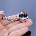 Miniatyrbillede 3 af 5: Zodiac 12 Konstellationer Charm Lysende Krystal Kugle Vedhæng Nøglering