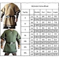 Pikkukuva 2 / 2: Miesten keskiaikainen Halloween-asu Viikinki Ritari Merirosvo Vintage Tyyli Soturi Larp Paidat Pusero Topit -NMAOV (4XL Punainen)