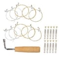 Miniatyrbilde 3 av 4: 1 Sett med Slitesterke Metall Lyre Strenger Lyre Erstatning Lyre Streng Spiker Lyre Stemmenøkkel